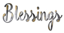 Load image into Gallery viewer, silver and gold blessings sign