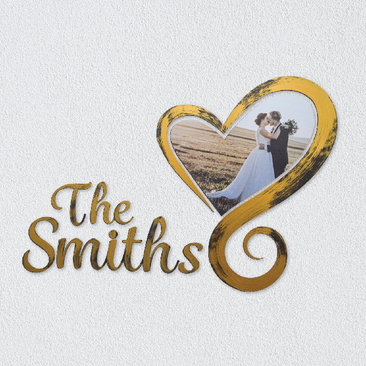 Wedding Heart Wall Decor with Custom Name and Photo