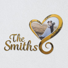 Load image into Gallery viewer, Wedding Heart Wall Decor with Custom Name and Photo
